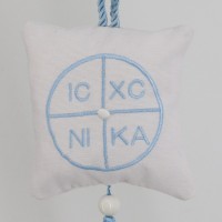 Μαξιλαράκι-Σταυρός μπλε